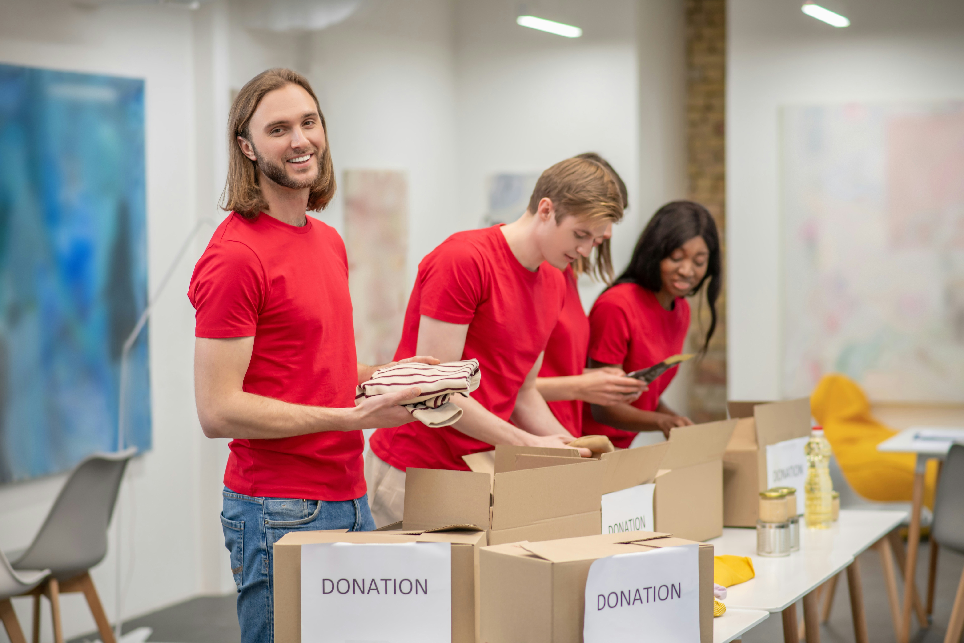 Volunteers Working